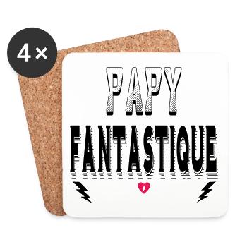 Papy Fantastique - Dessous de verre (lot de 4) - blanc - Devant