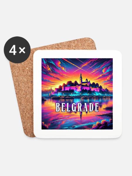 Belgrad Serbien Balkan Design - Untersetzer (4er-Set) - Weiß