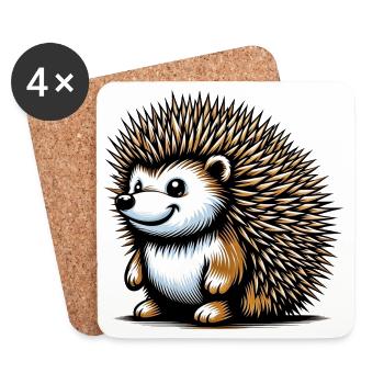 Igel - Untersetzer (4er-Set) - Weiß - Vorne