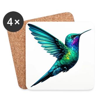Kolibri - Untersetzer (4er-Set) - Weiß - Vorne