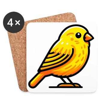Canari - Dessous de verre (lot de 4) - blanc - Devant
