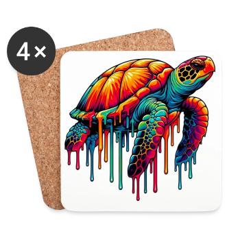 Tortue - Dessous de verre (lot de 4) - blanc - Devant