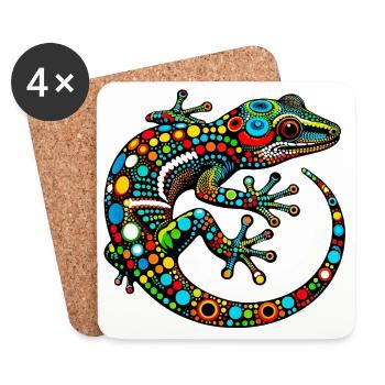 Gecko - Untersetzer (4er-Set) - Weiß - Vorne