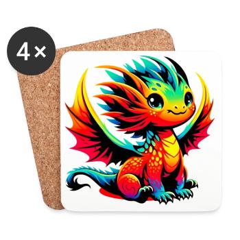 Dragon - Coasters (set of 4) - white - Front
