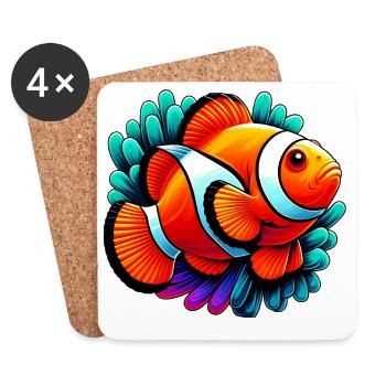 Clownfische - Untersetzer (4er-Set) - Weiß - Vorne