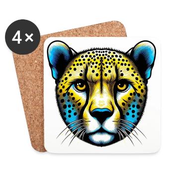 Gepard - Untersetzer (4er-Set) - Weiß - Vorne