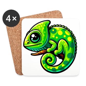 Chameleon - Coasters (set of 4) - white - Front