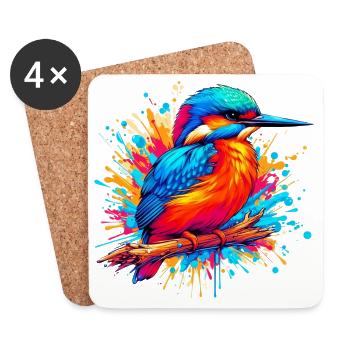 Kingfisher - Coasters (set of 4) - white - Front
