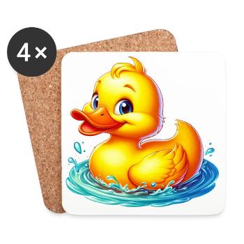 Ente Ente Ente Ente Ente - Untersetzer (4er-Set) - Weiß - Vorne