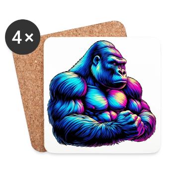 Gorilla - Coasters (set of 4) - white - Front