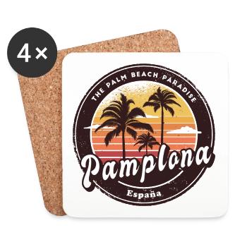 Pamplona Spain palm beach - Coasters (set of 4) - white - Front