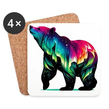 Ours - Dessous de verre (lot de 4) - blanc - Devant