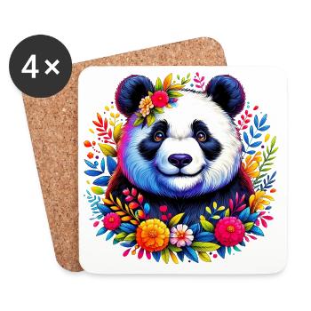 Panda - Untersetzer (4er-Set) - Weiß - Vorne
