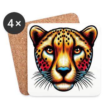Cheetah - Coasters (set of 4) - white - Front