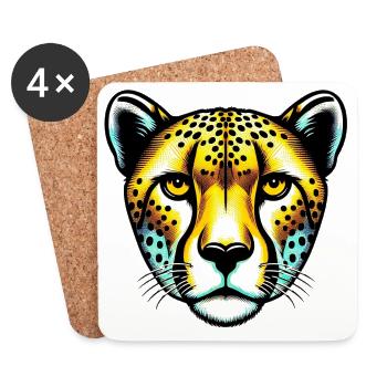 Gepard - Untersetzer (4er-Set) - Weiß - Vorne