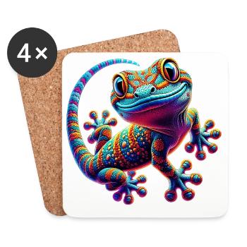 Gecko - Untersetzer (4er-Set) - Weiß - Vorne