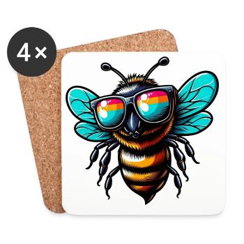 Abeille - Dessous de verre (lot de 4) - blanc - Devant