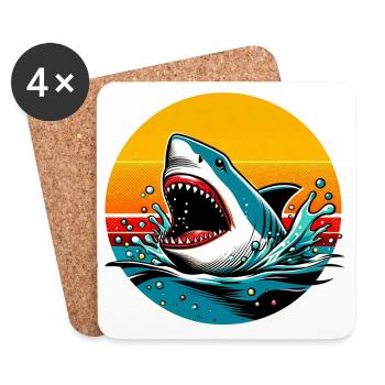 Shark - Coasters (set of 4) - white - Front