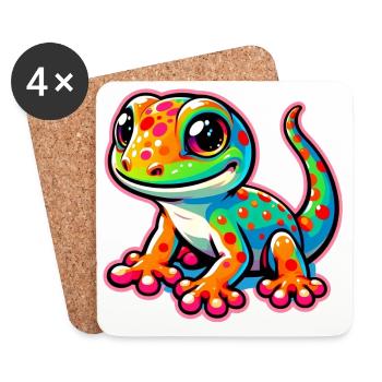 Gecko - Untersetzer (4er-Set) - Weiß - Vorne
