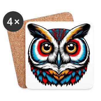 Owl - Coasters (set of 4) - white - Front