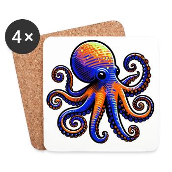 Octopus - Coasters (set of 4) - white - Front