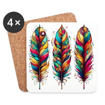 Feathers - Coasters (set of 4) - white - Front
