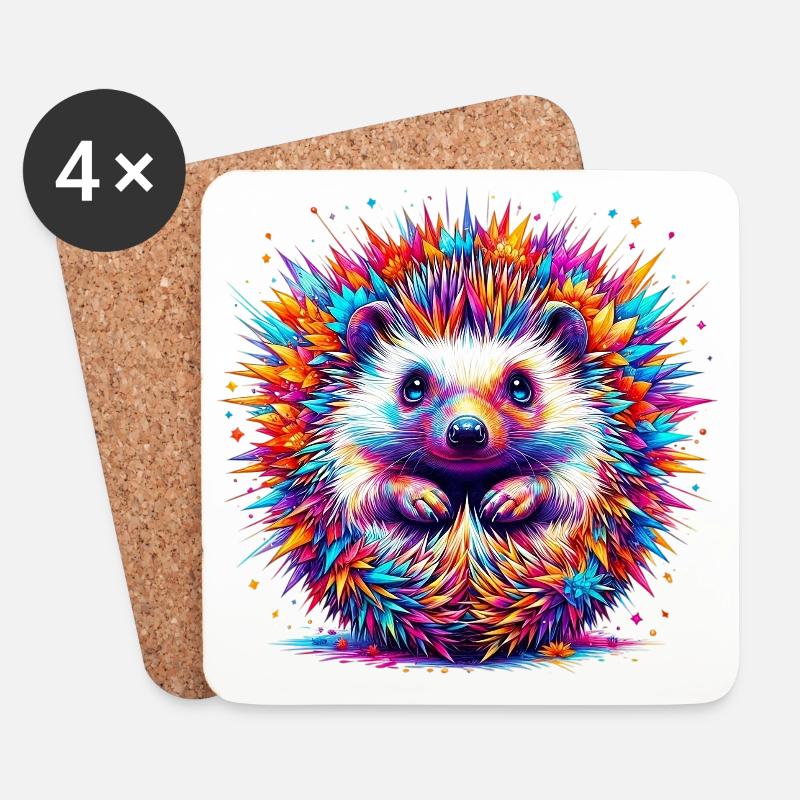 Igel - Untersetzer (4er-Set) - Weiß
