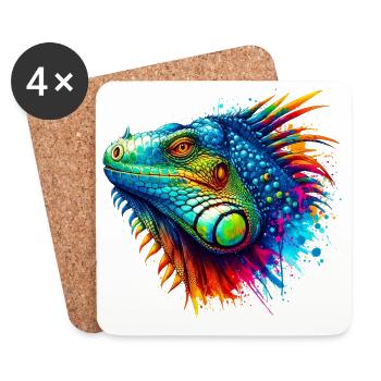 Iguana - Coasters (set of 4) - white - Front