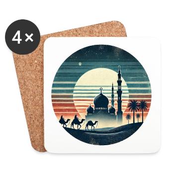 Marrakech mosque city design - Coasters (set of 4) - white - Front