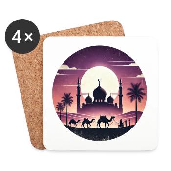 Marrakesch Moschee Nordafrika - Untersetzer (4er-Set) - Weiß - Vorne