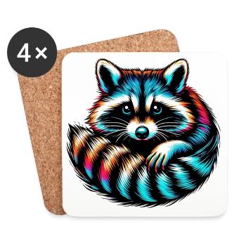 Raccoon - Coasters (set of 4) - white - Front