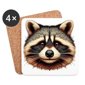 Raccoon - Coasters (set of 4) - white - Front