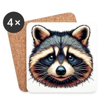 Raccoon - Coasters (set of 4) - white - Front