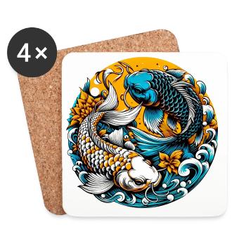 Koi Carp - Coasters (set of 4) - white - Front