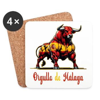 Der Stolz Málaga Flagge Design - Untersetzer (4er-Set) - Weiß - Vorne