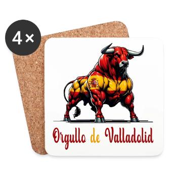 La fierté du design du drapeau de Valladolid - Dessous de verre (lot de 4) - blanc - Devant