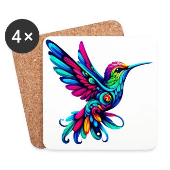 Colibri - Dessous de verre (lot de 4) - blanc - Devant