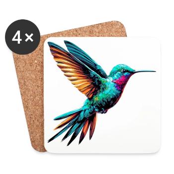 Colibri - Dessous de verre (lot de 4) - blanc - Devant