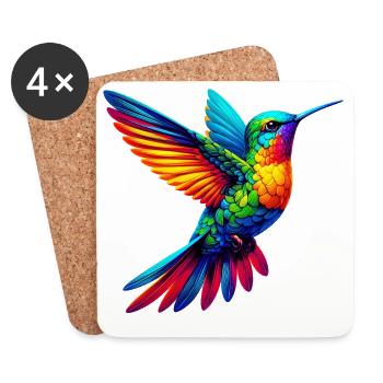 Colibri - Dessous de verre (lot de 4) - blanc - Devant