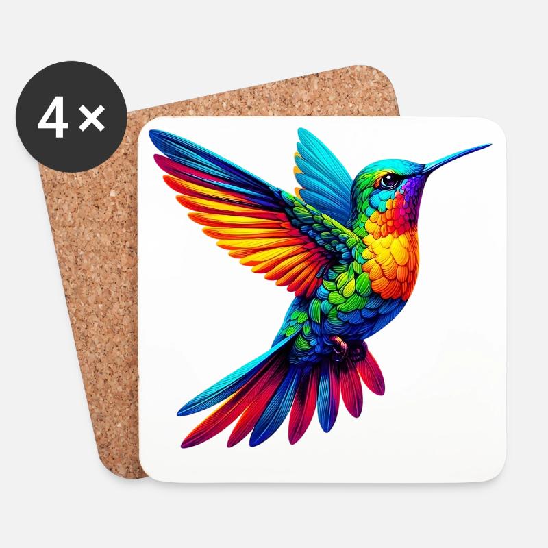 Kolibri - Untersetzer (4er-Set) - Weiß