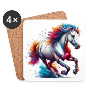Cheval - Dessous de verre (lot de 4) - blanc - Devant