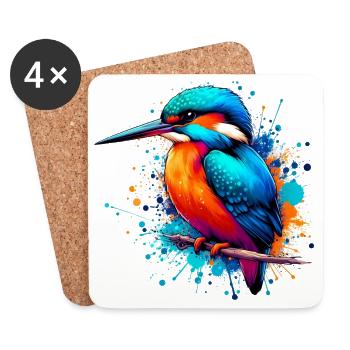 Kingfisher - Coasters (set of 4) - white - Front