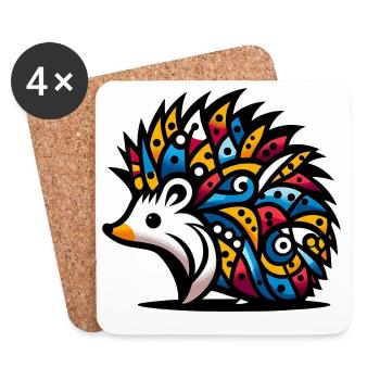Hedgehog - Coasters (set of 4) - white - Front