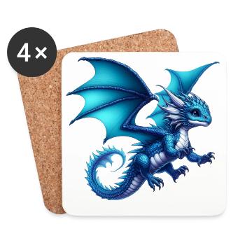 Dragon - Dessous de verre (lot de 4) - blanc - Devant