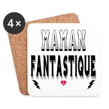 Maman Fantastique - Dessous de verre (lot de 4) - blanc - Devant