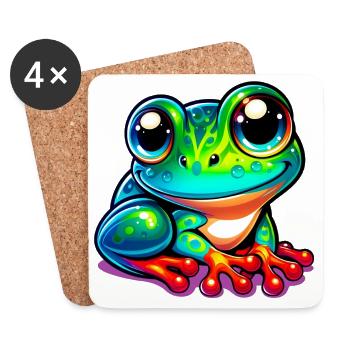 Frosch - Untersetzer (4er-Set) - Weiß - Vorne
