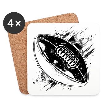 Football Ball Sketch - Coasters (set of 4) - white - Front