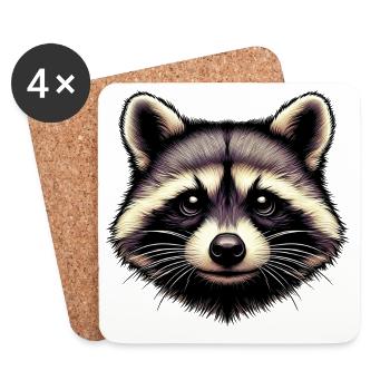 Raccoon - Coasters (set of 4) - white - Front
