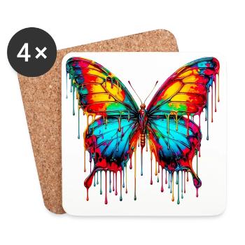 Schmetterling - Untersetzer (4er-Set) - Weiß - Vorne