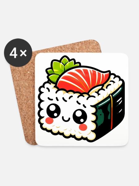 Sushi - Untersetzer (4er-Set) - Weiß